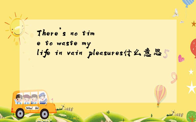 There's no time to waste my life in vain pleasures什么意思