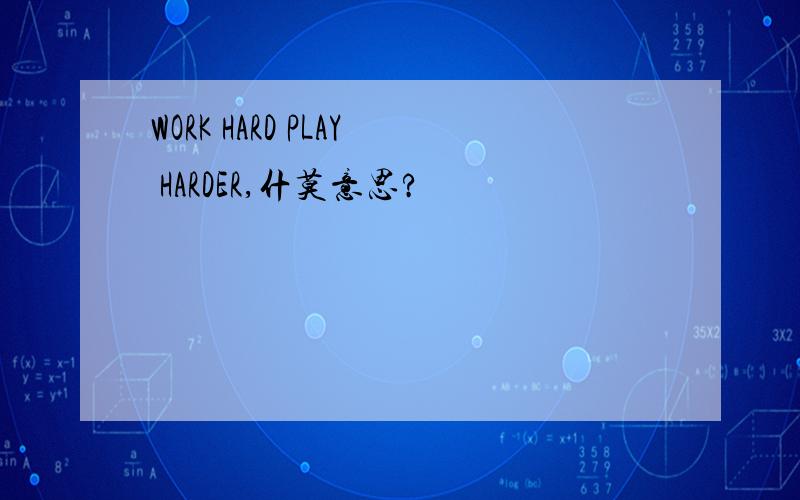 WORK HARD PLAY HARDER,什莫意思?