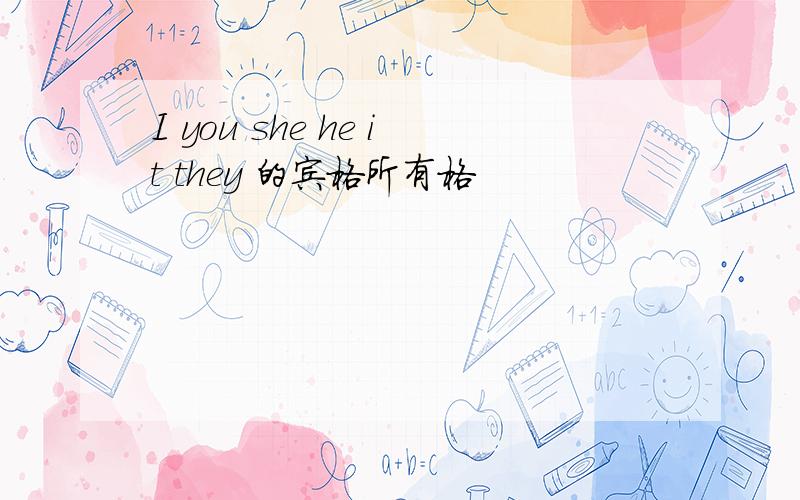 I you she he it they 的宾格所有格