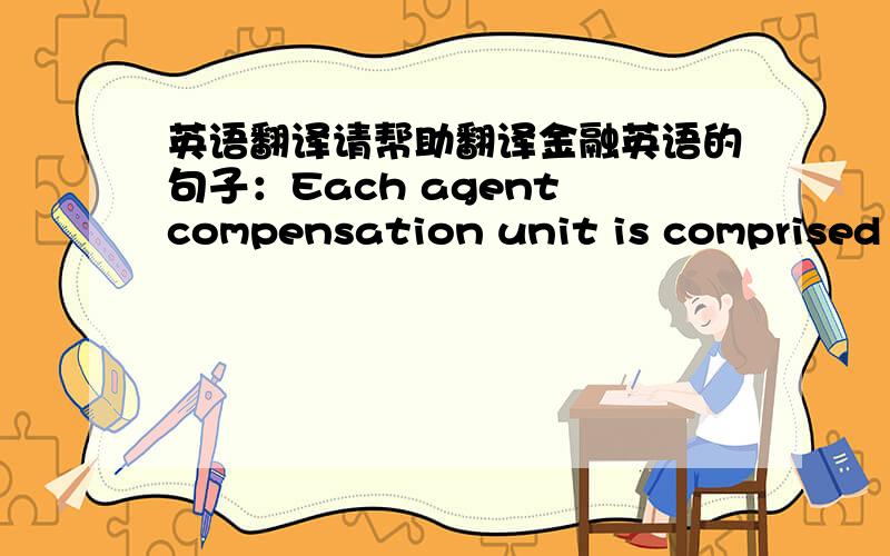 英语翻译请帮助翻译金融英语的句子：Each agent compensation unit is comprised of one common share and one-half of one common share purchase warrant.