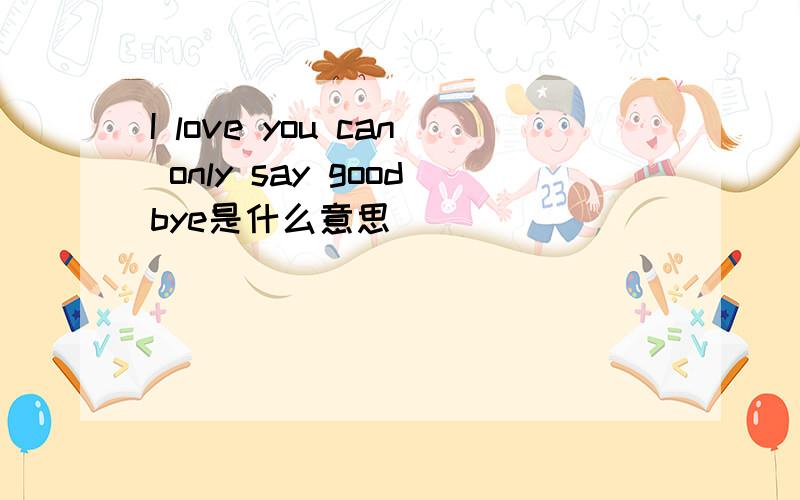 I love you can only say goodbye是什么意思