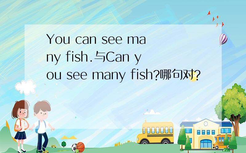 You can see many fish.与Can you see many fish?哪句对?
