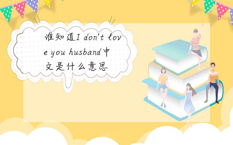 谁知道I don't love you husband中文是什么意思