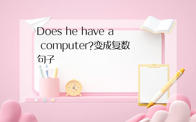 Does he have a computer?变成复数句子