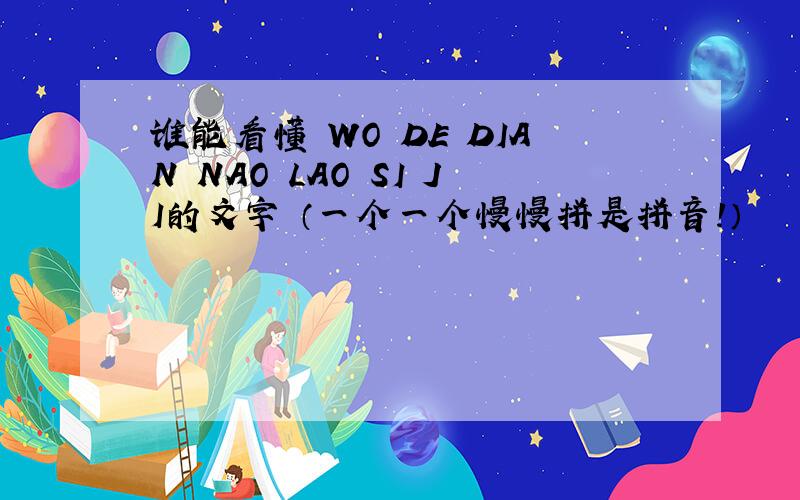 谁能看懂 WO DE DIAN NAO LAO SI JI的文字 （一个一个慢慢拼是拼音!）