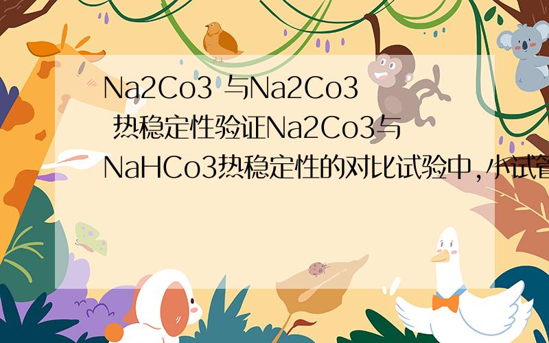 Na2Co3 与Na2Co3 热稳定性验证Na2Co3与NaHCo3热稳定性的对比试验中,小试管和大试管中分别都装什么啊?是不是小试管中装NaHCo3呢?为什么,这样设计有什么好处吗?