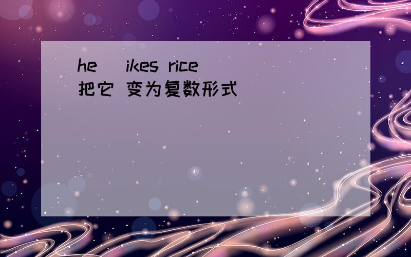 he |ikes rice 把它 变为复数形式