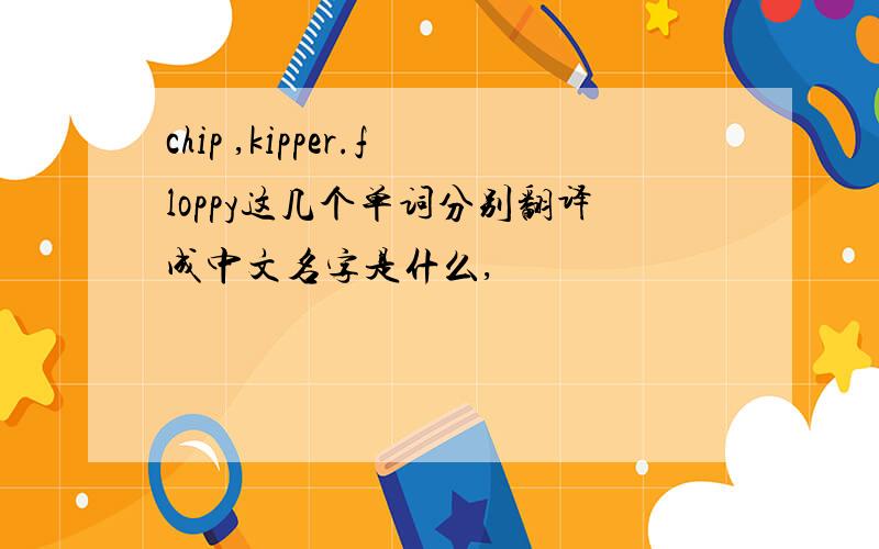 chip ,kipper.floppy这几个单词分别翻译成中文名字是什么,