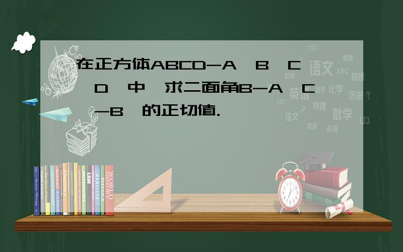 在正方体ABCD-A'B'C'D'中,求二面角B-A'C'-B'的正切值.