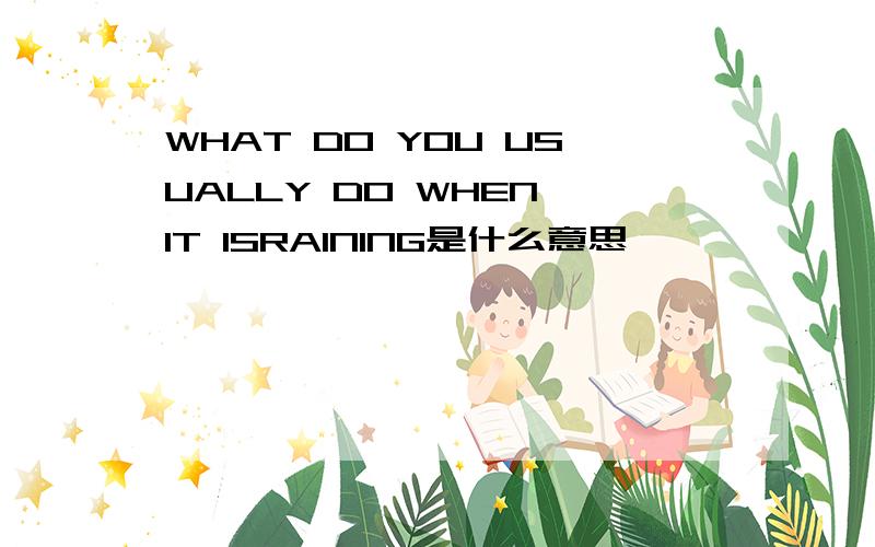 WHAT DO YOU USUALLY DO WHEN IT ISRAINING是什么意思