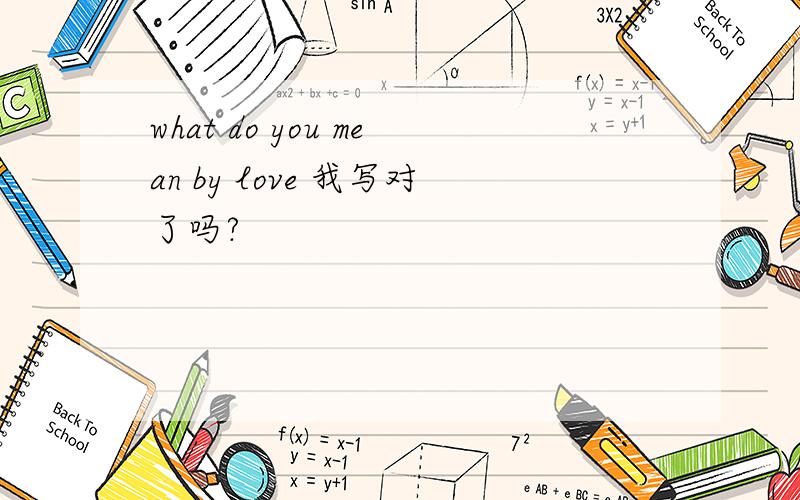 what do you mean by love 我写对了吗?