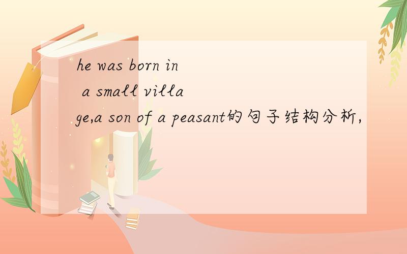 he was born in a small village,a son of a peasant的句子结构分析,