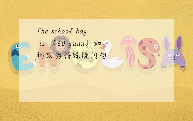 The school bag is （60 yuan）如何改为特殊疑问句