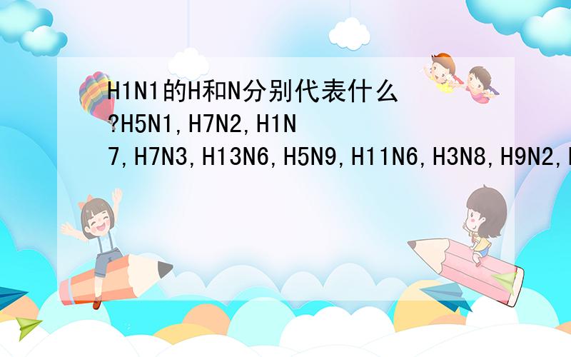H1N1的H和N分别代表什么?H5N1,H7N2,H1N7,H7N3,H13N6,H5N9,H11N6,H3N8,H9N2,H5N2,H4N8,H10N7等的h和n分别代表什么