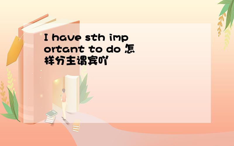 I have sth important to do 怎样分主谓宾吖
