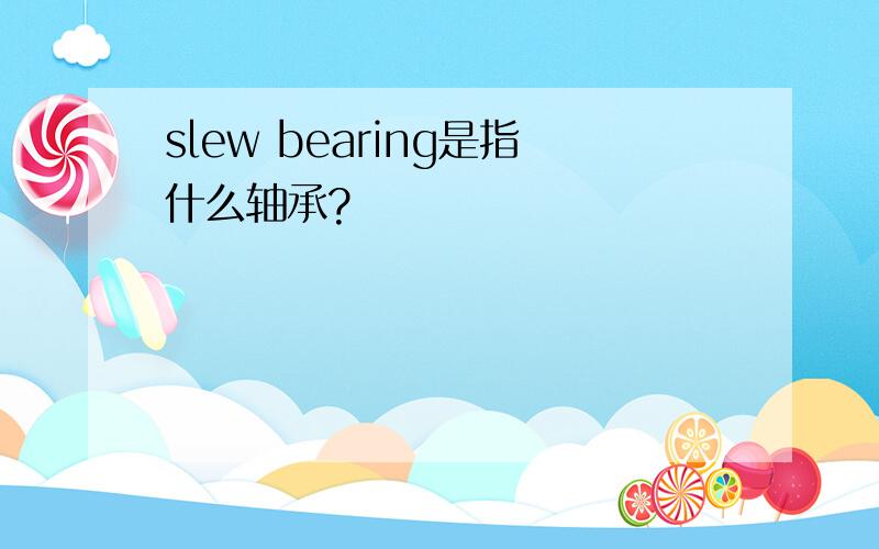 slew bearing是指什么轴承?