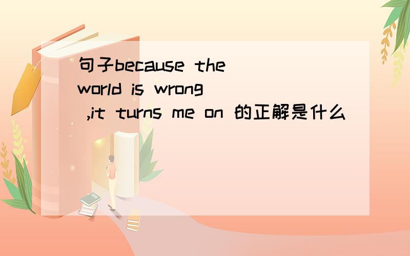 句子because the world is wrong ,it turns me on 的正解是什么