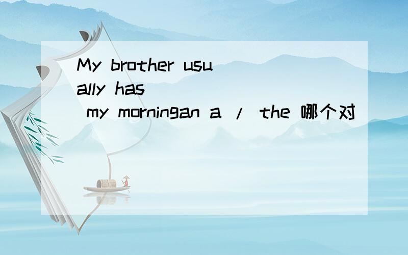 My brother usually has _____ my morningan a / the 哪个对