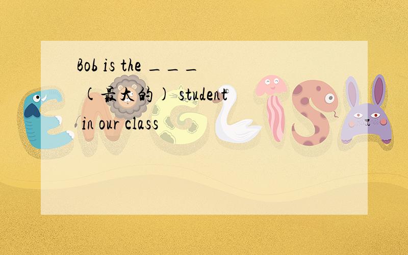 Bob is the ___ (最大的) student in our class