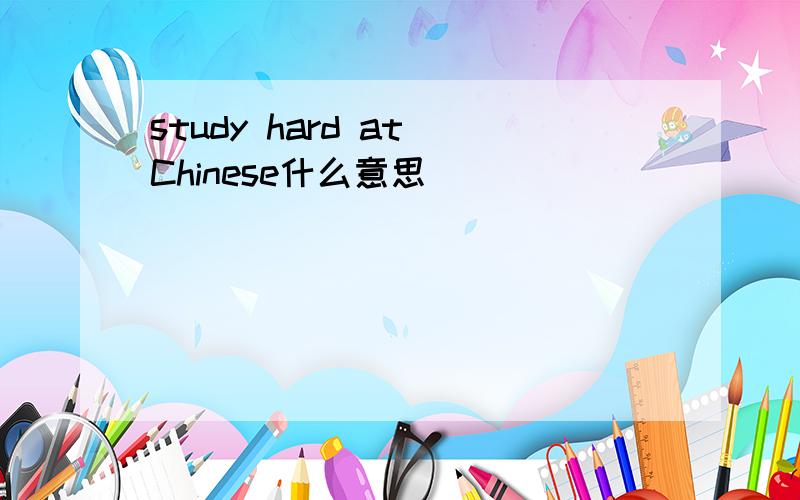 study hard at Chinese什么意思