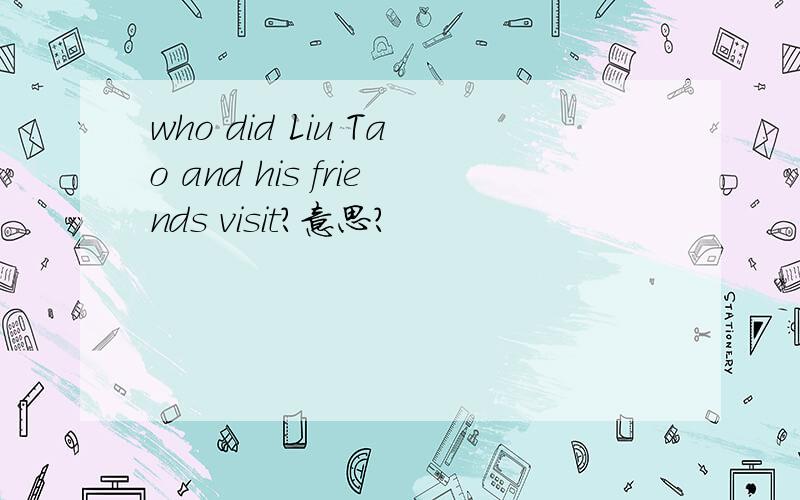 who did Liu Tao and his friends visit?意思?