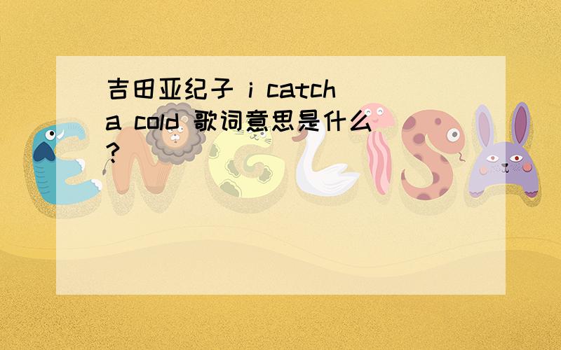 吉田亚纪子 i catch a cold 歌词意思是什么?