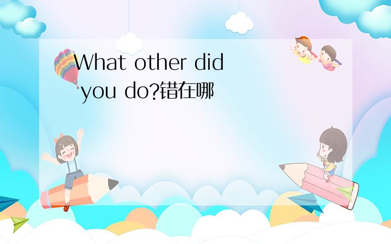What other did you do?错在哪
