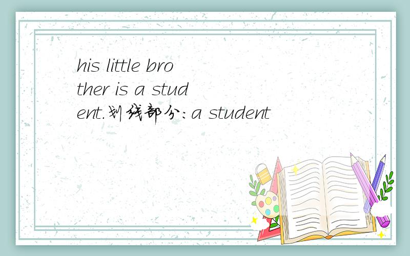 his little brother is a student.划线部分：a student