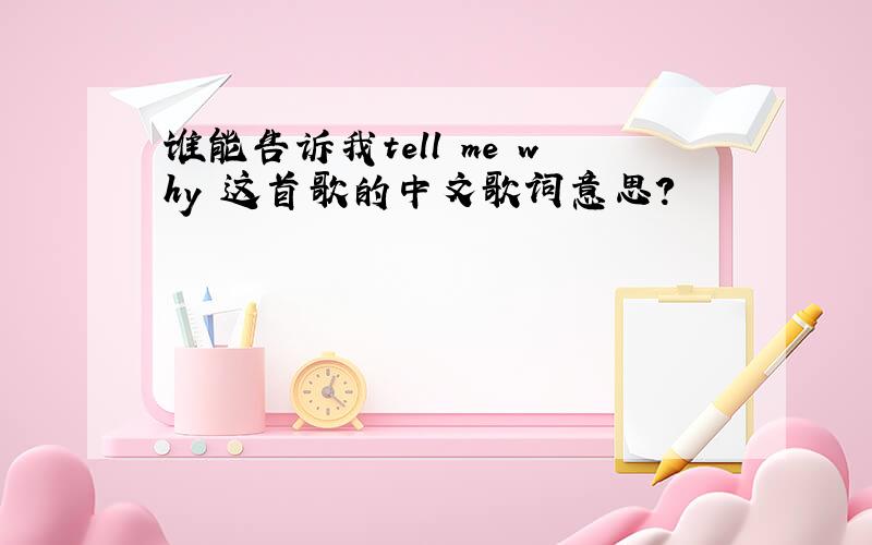 谁能告诉我tell me why 这首歌的中文歌词意思?