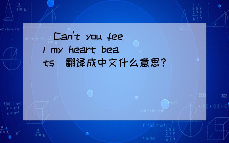 （Can't you feel my heart beats）翻译成中文什么意思?
