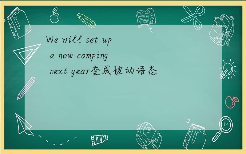 We will set up a now comping next year变成被动语态