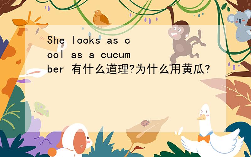 She looks as cool as a cucumber 有什么道理?为什么用黄瓜?