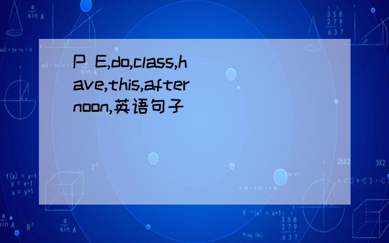 P E,do,class,have,this,afternoon,英语句子