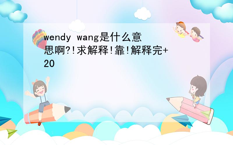 wendy wang是什么意思啊?!求解释!靠!解释完+20