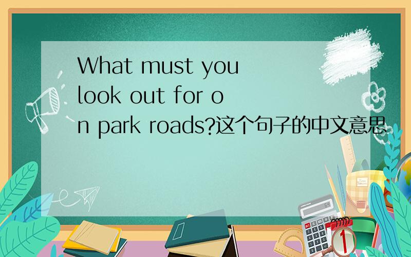 What must you look out for on park roads?这个句子的中文意思