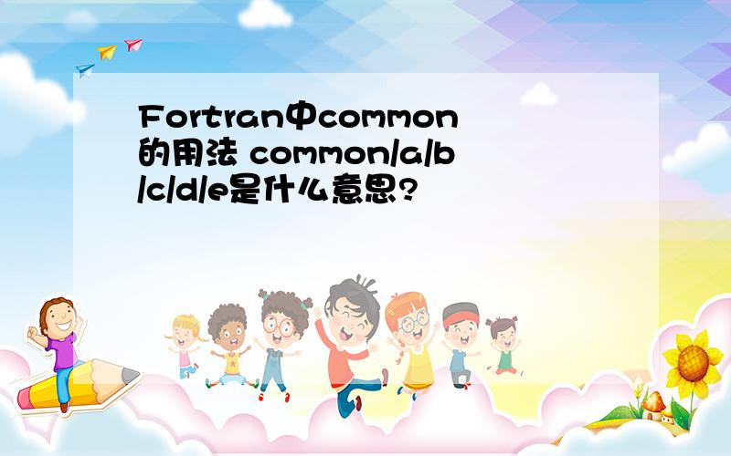 Fortran中common的用法 common/a/b/c/d/e是什么意思?