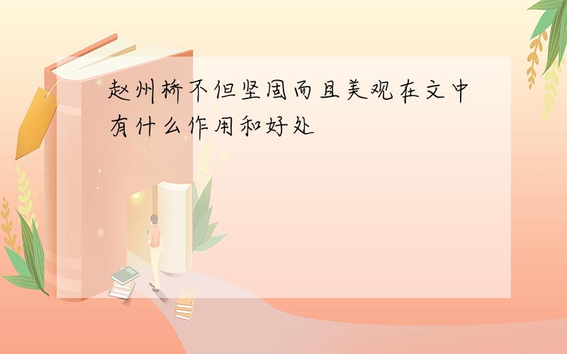 赵州桥不但坚固而且美观在文中有什么作用和好处