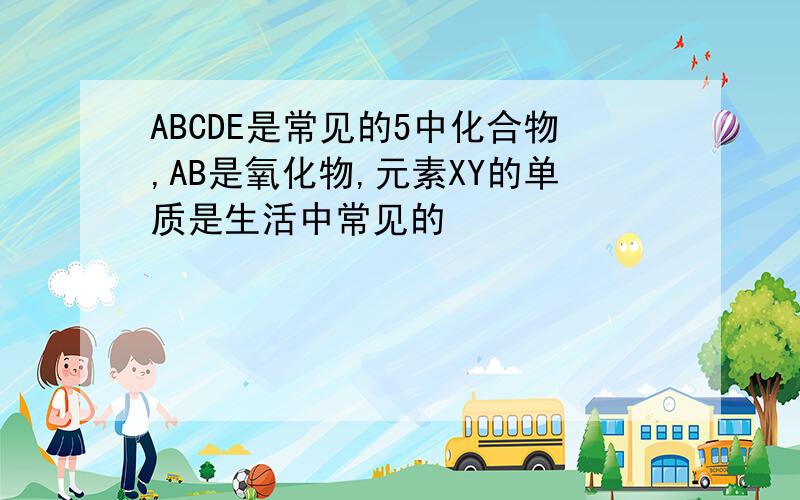 ABCDE是常见的5中化合物,AB是氧化物,元素XY的单质是生活中常见的