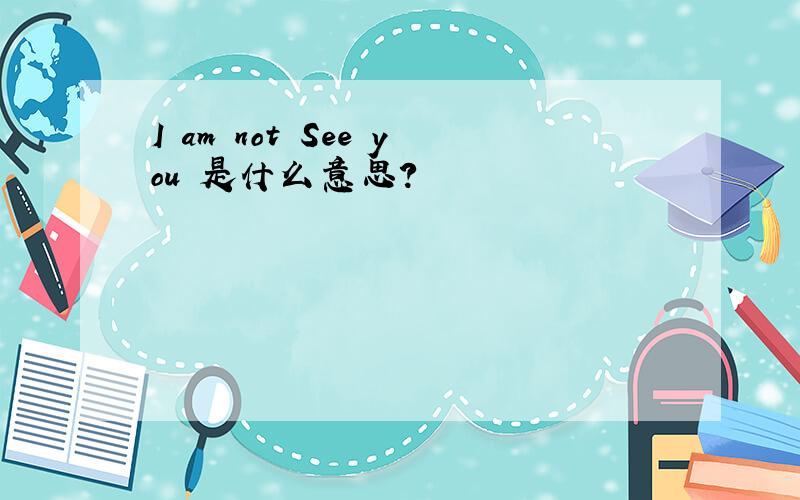 I am not See you 是什么意思?