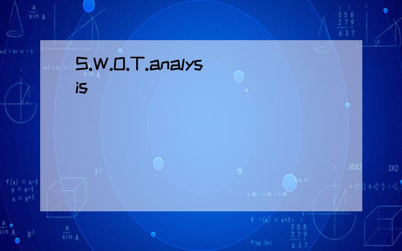 S.W.O.T.analysis