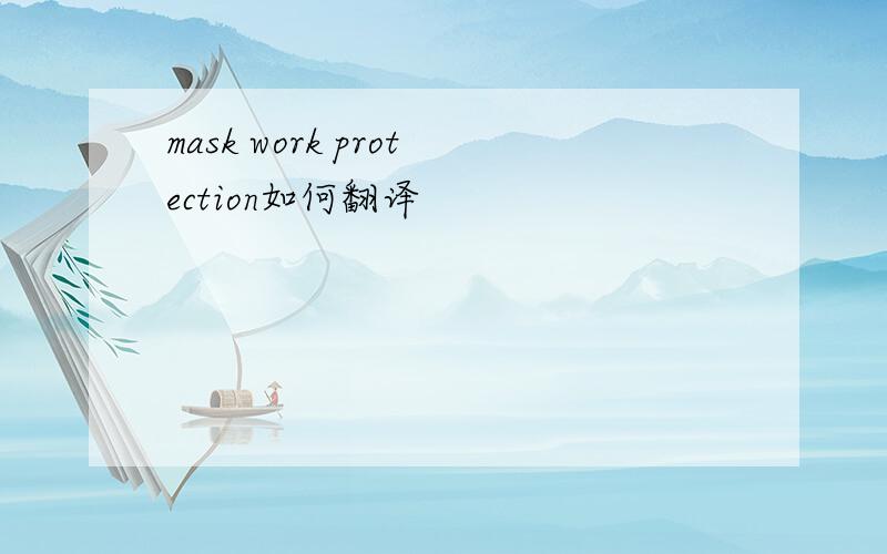 mask work protection如何翻译